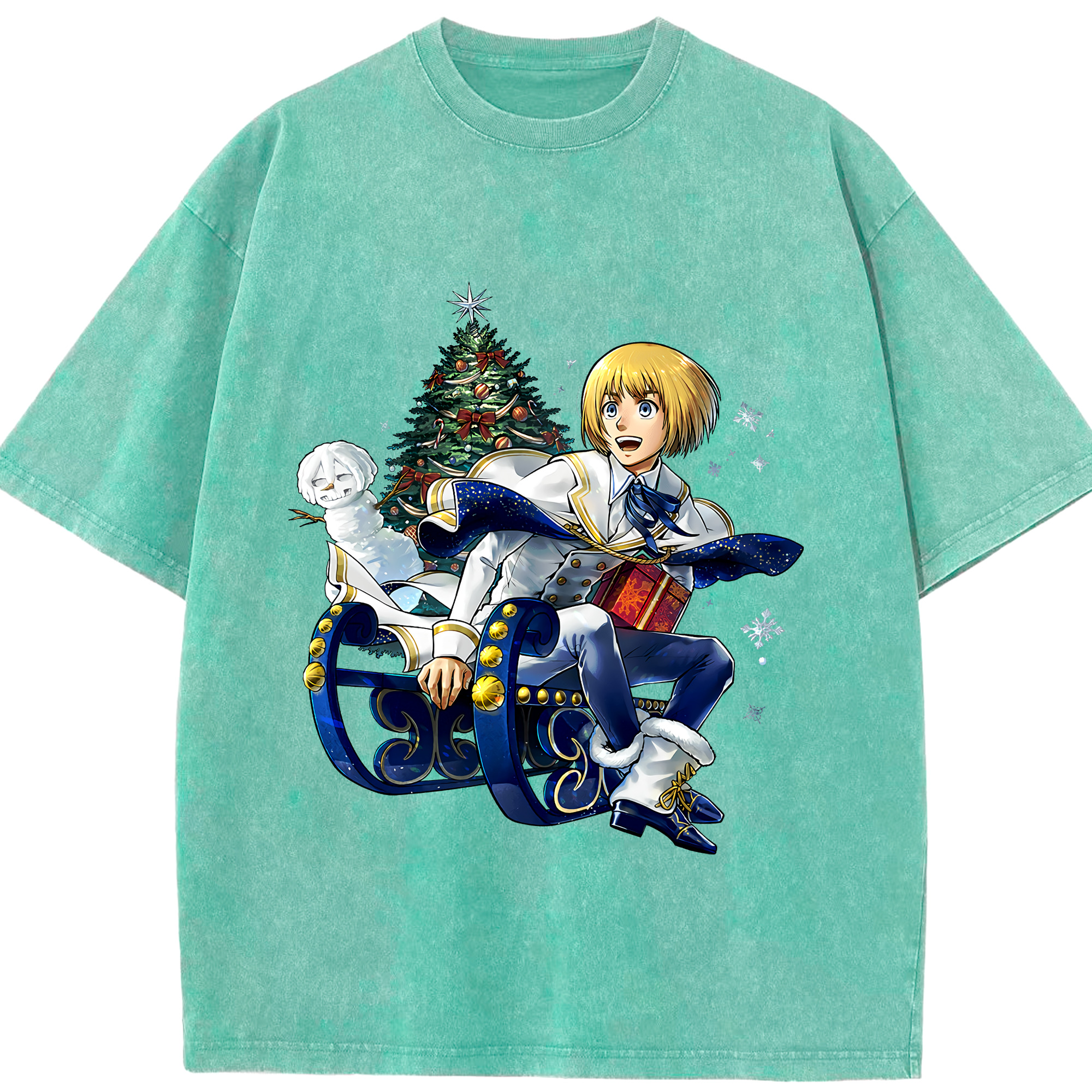 （画像用） 進撃の巨人 アルミン·アルレルト Attack on Titan Armin Arlert 綿100% ヴィンテージ風 半袖Tシャツ（フロントプリント）
